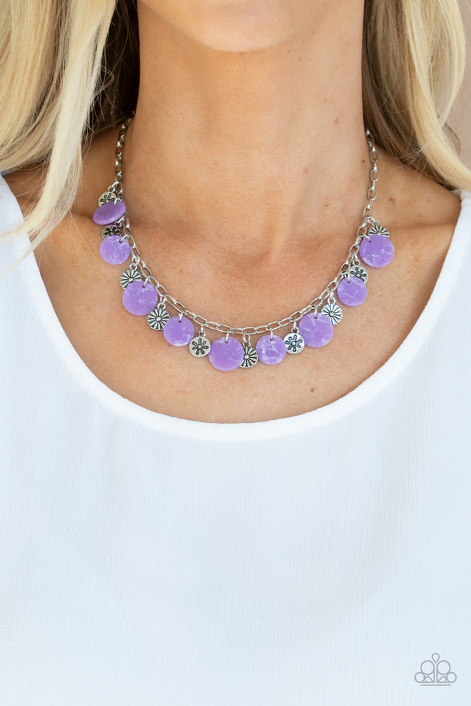 Flower Powered - Purple Necklace-Paparazzi