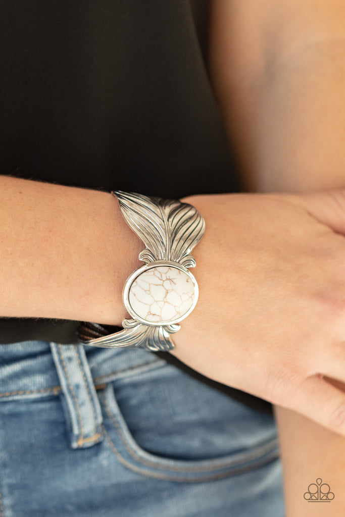 Born to Soar - White Stone Bracelet-Paparazzi