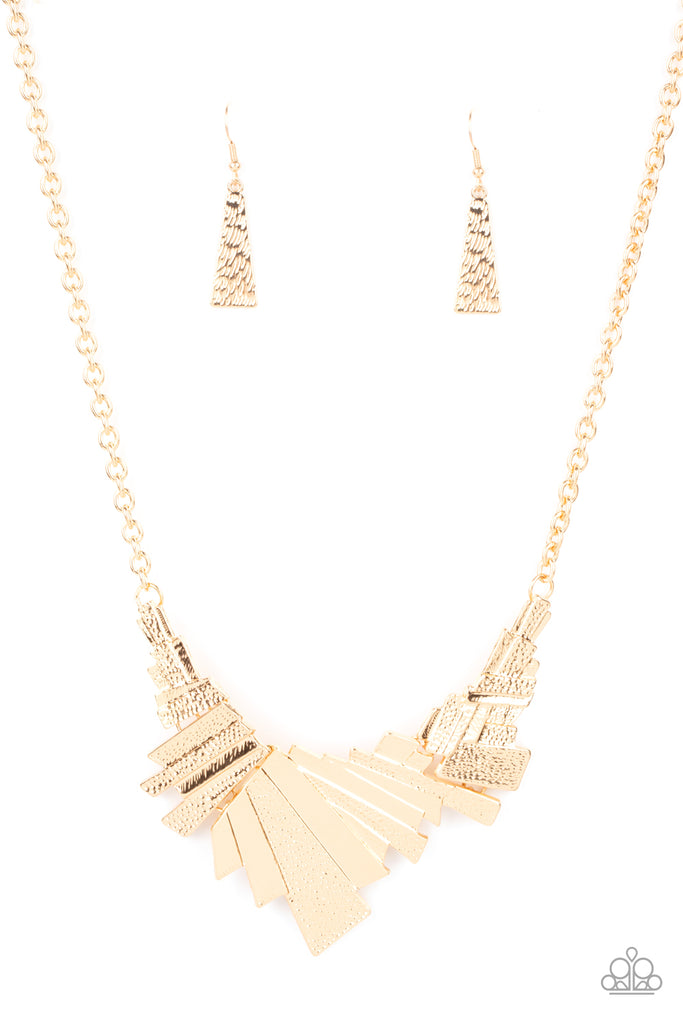 Happily Ever AFTERSHOCK - Gold Necklace-Paparazzi - The Sassy Sparkle