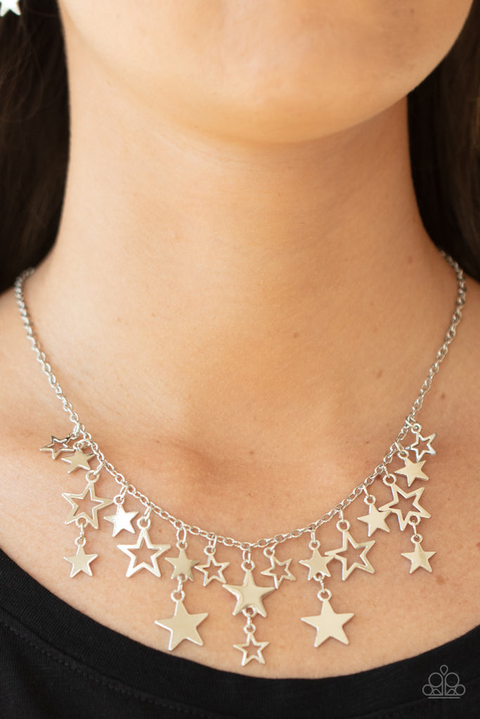Stellar Stardom - Silver Necklace-Paparazzi - The Sassy Sparkle
