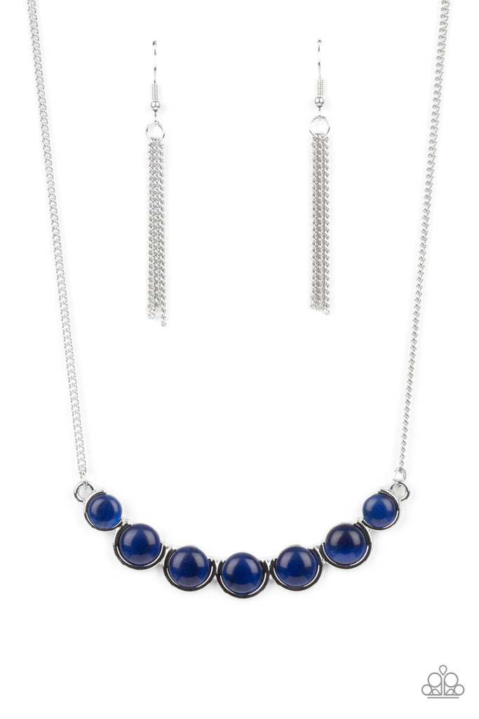 Serenely Scalloped - Blue Necklace-Paparazzi