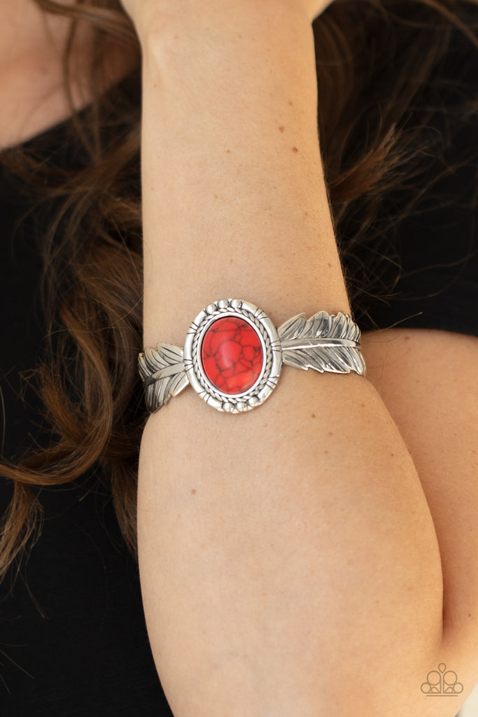 Western Wings - Red Bracelet-Paparazzi