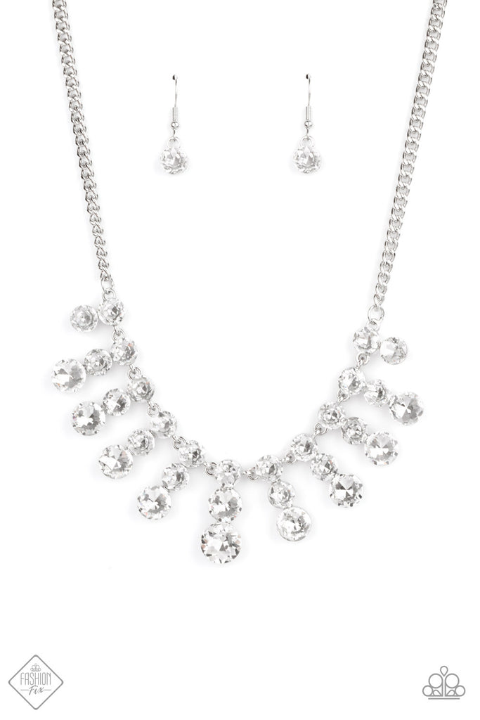 Celebrity Couture - White Necklace-Paparazzi - The Sassy Sparkle