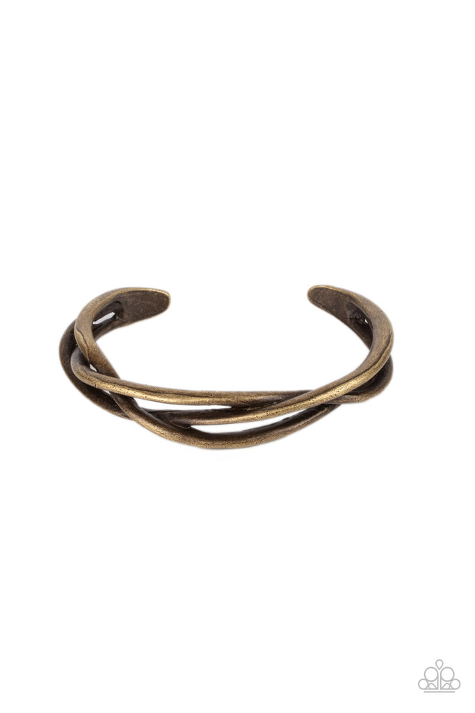 PLAIT Tectonics - Brass Bracelet-Paparazzi