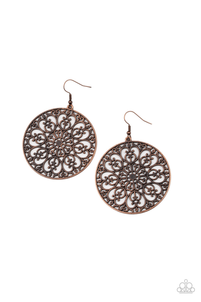 Make A MANDALA Out Of You - Copper Earring-Paparazzi - The Sassy Sparkle