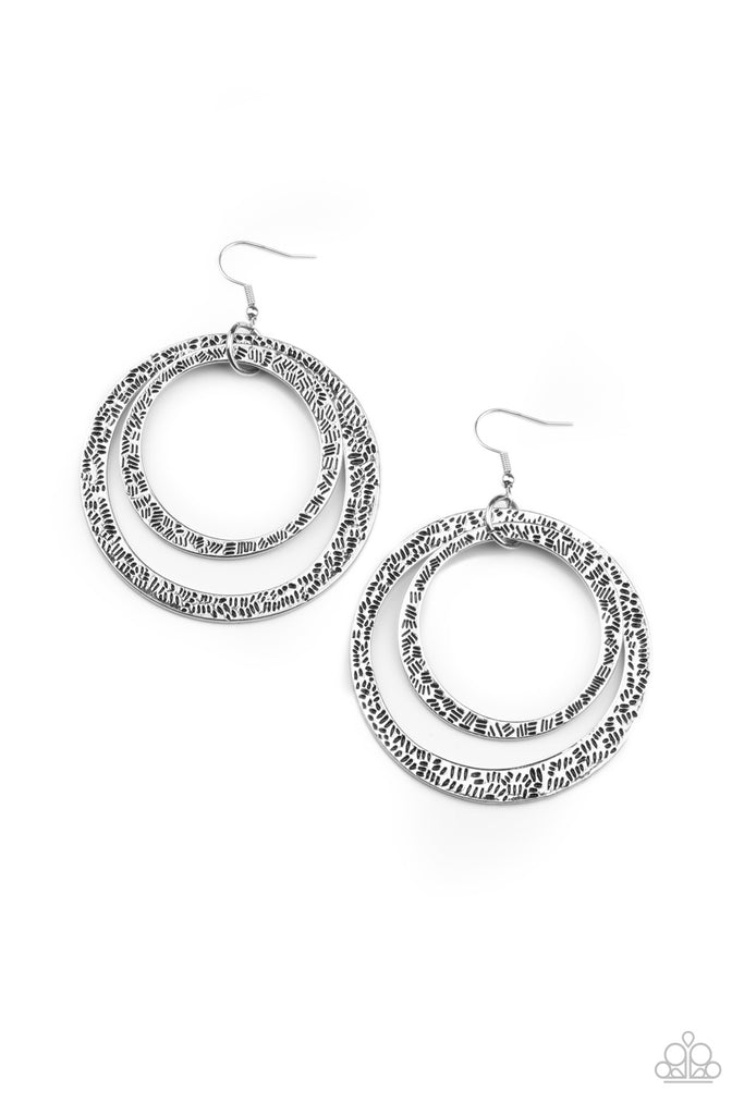 Rounded Out - Silver Earring-Paparazzi