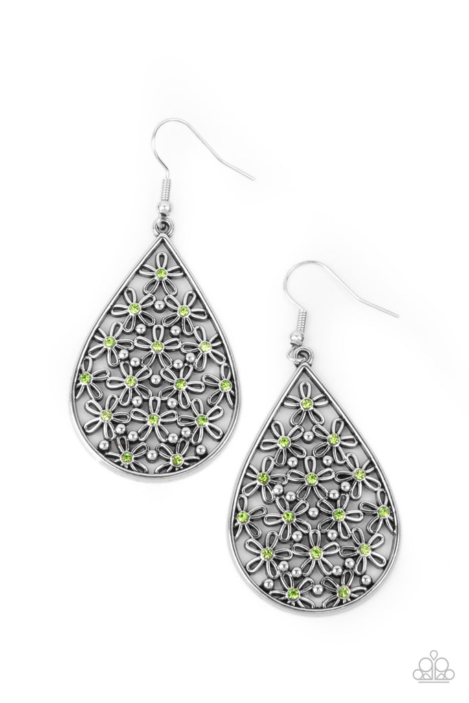 Tick, Tick, BLOOM! - Green Earring-Paparazzi