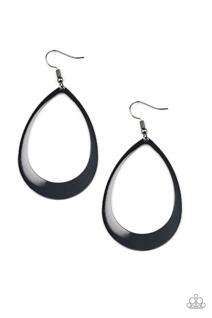 Fierce Fundamentals - Black Gunmetal Earring-Paparazzi