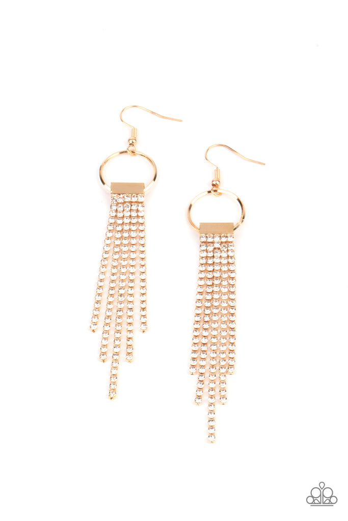 Tapered Twinkle - Gold Earring-Paparazzi - The Sassy Sparkle