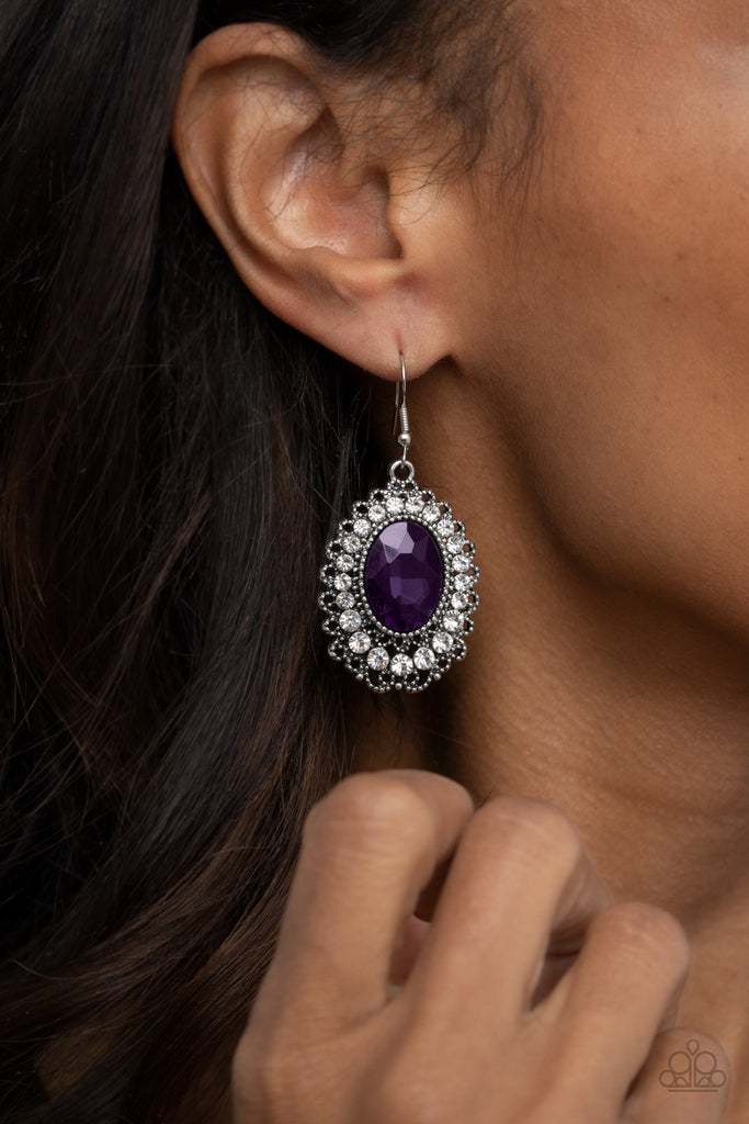 Glacial Gardens - Purple Earring-Paparazzi