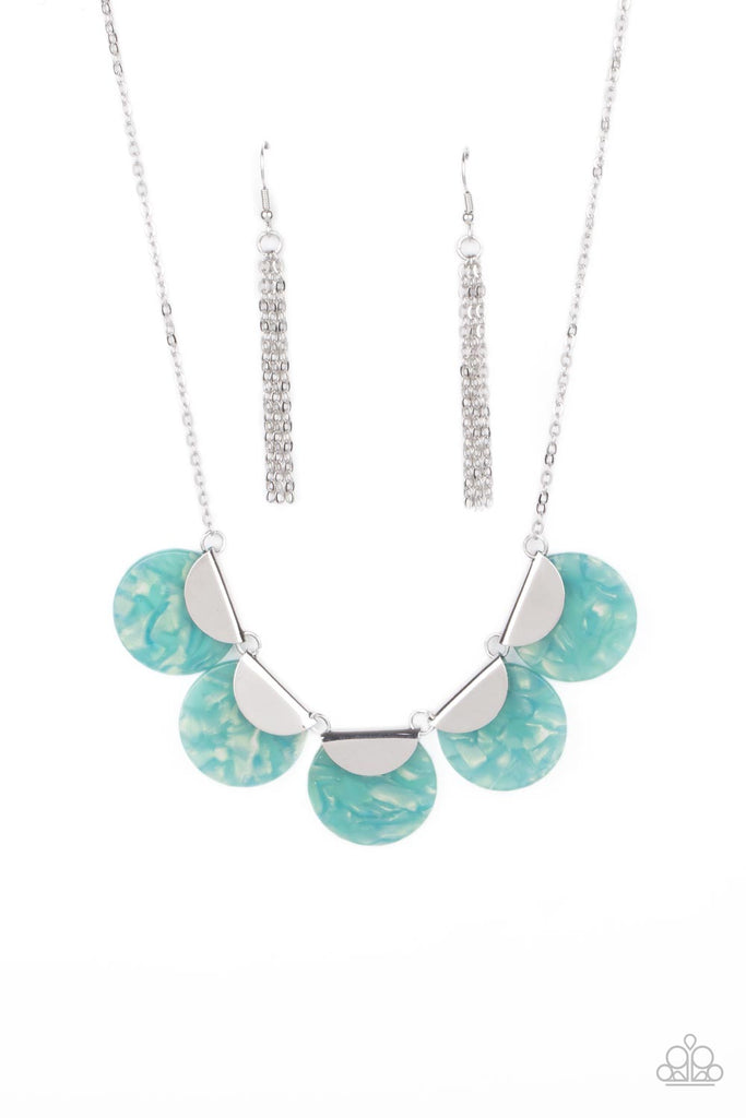 Mermaid Oasis - Blue Necklace-Paparazzi