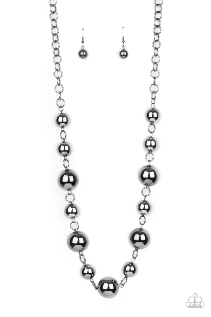 Commanding Composure - Black Gunmetal Necklace-Paparazzi