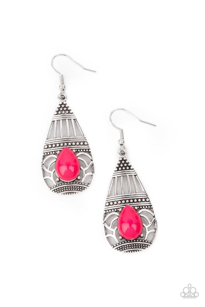 Eastern Essence - Pink Earring-Paparazzi - The Sassy Sparkle