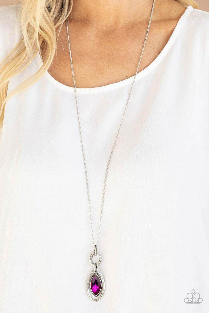 Glamorously Glaring - Pink Necklace-Paparazzi