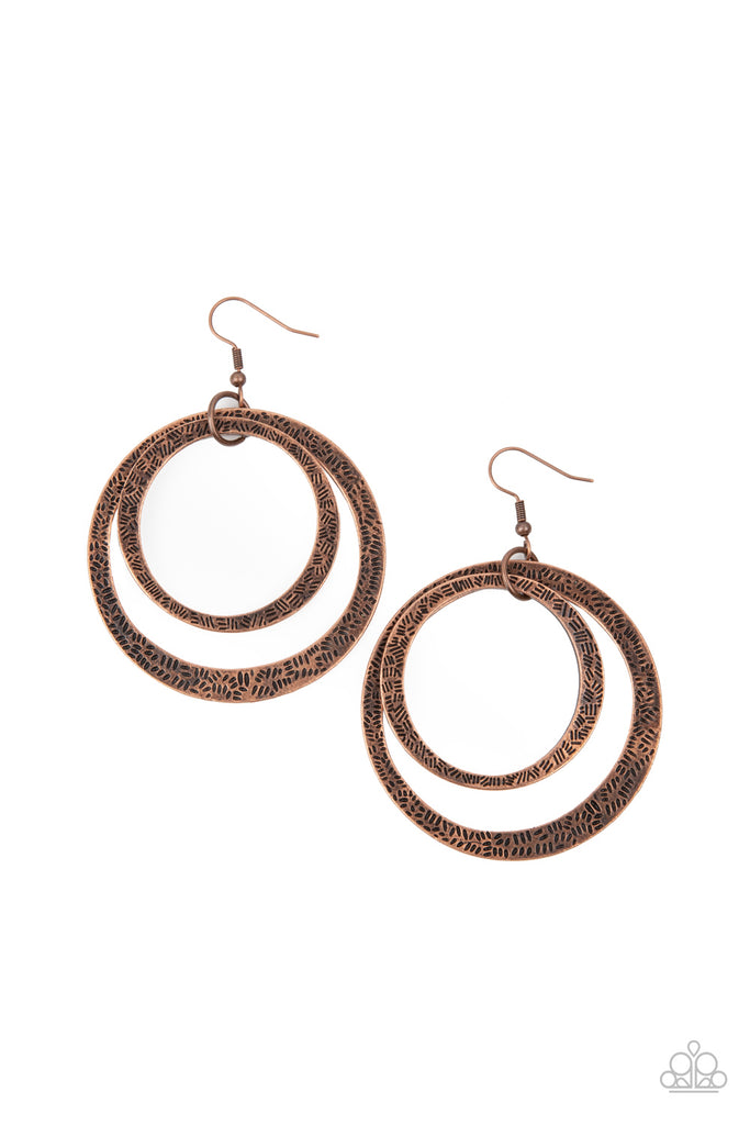 Rounded Out - Copper Earring-Paparazzi - The Sassy Sparkle
