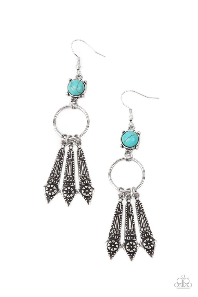 Prana Paradise - Blue Stone Earring-Paparazzi