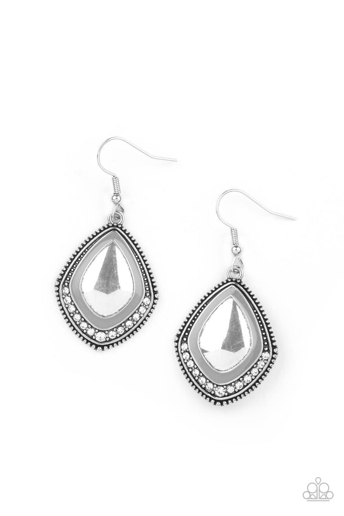 Fearlessly Feminine - Silver Earring-Paparazzi - The Sassy Sparkle