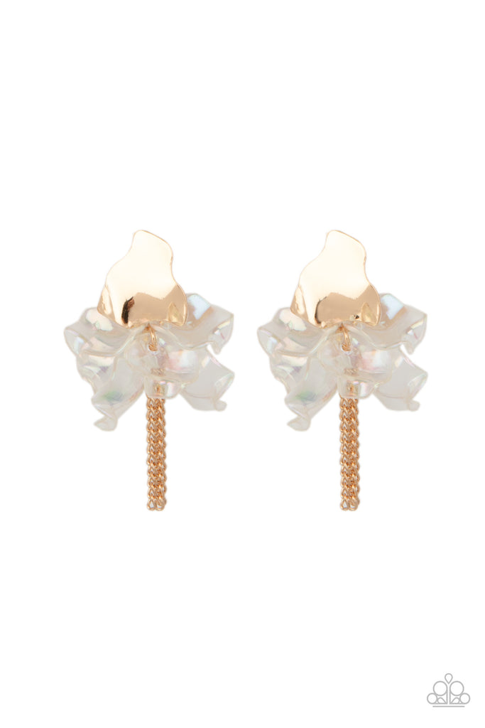 Harmonically Holographic - Gold Post Earring-Paparazzi