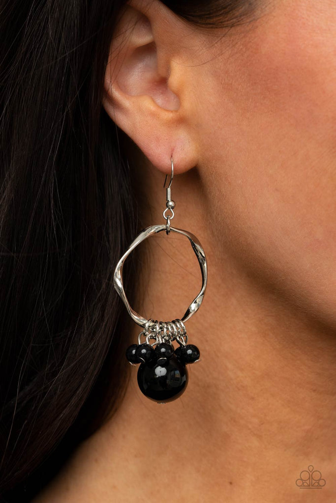 Delectably Diva - Black Earring-Paparazzi