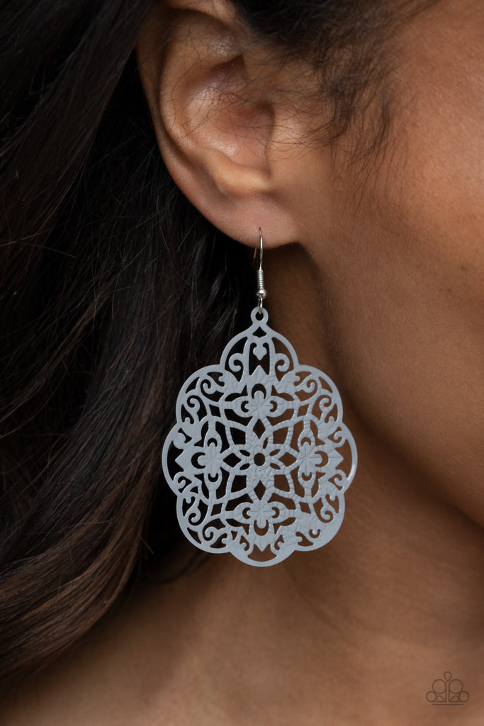 Mediterranean Eden - Silver Earring-Paparazzi