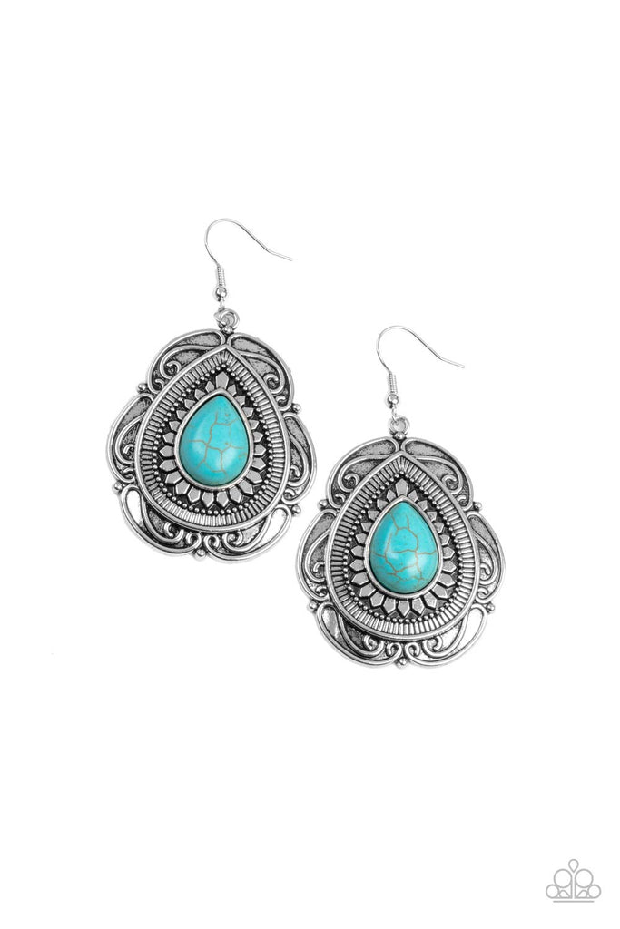 Southwestern Soul - Blue Stone Earring-Paparazzi - The Sassy Sparkle