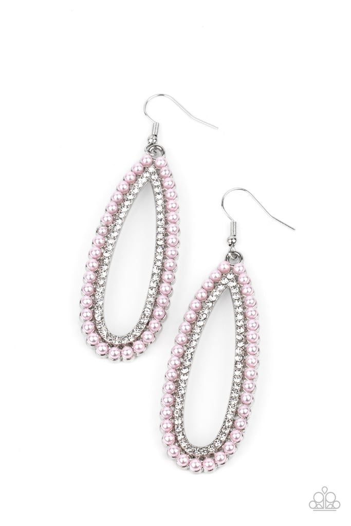 Glamorously Glowing - Pink Pearls Earring-Paparazzi - The Sassy Sparkle