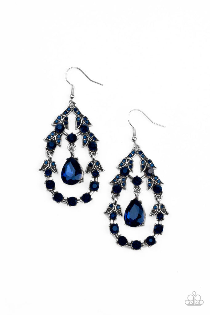 Garden Decorum - Blue Earrings-Paparazzi - The Sassy Sparkle