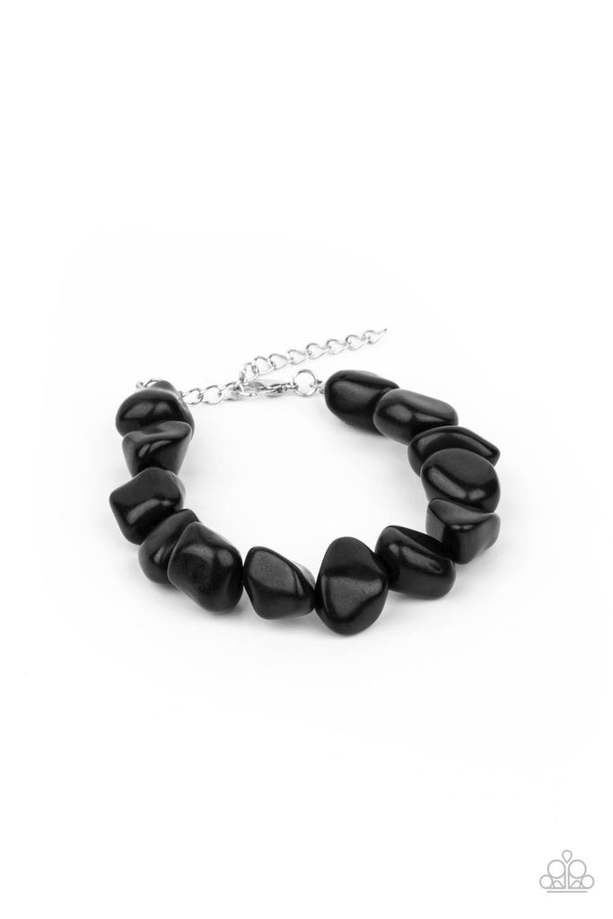 Prehistoric Paradise - Black Stone Bracelet-Paparazzi