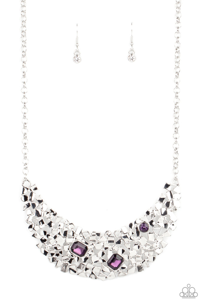 Fabulously Fragmented - Purple Necklace-Paparazzi