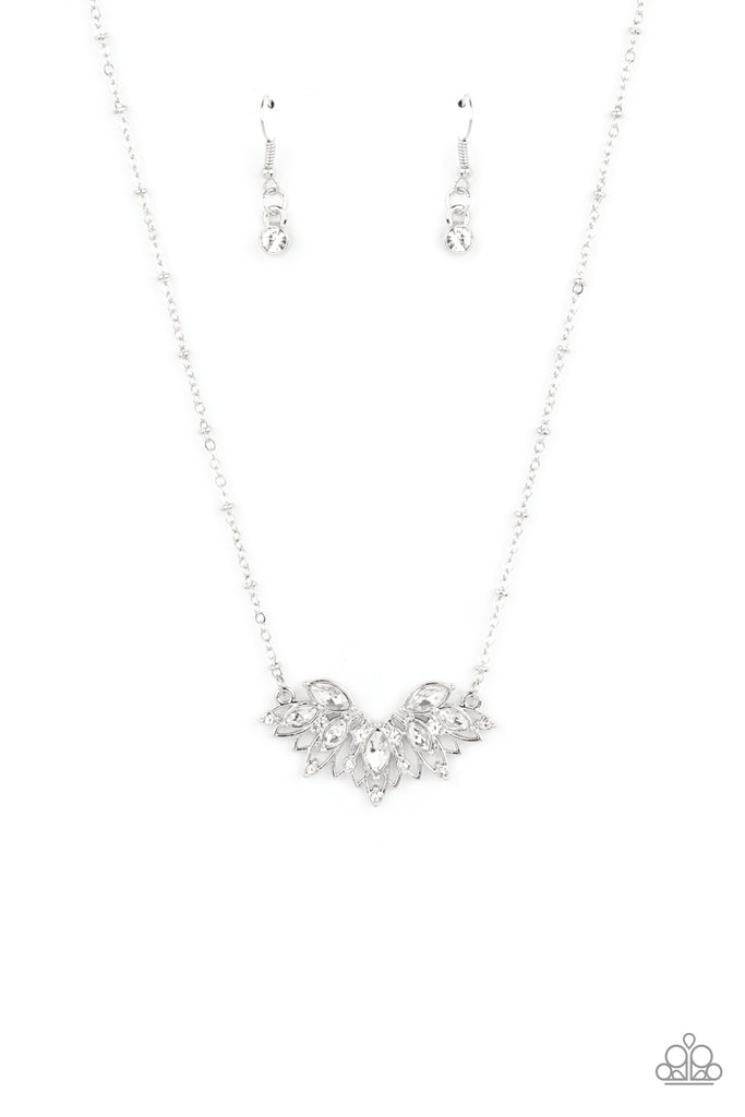 Deluxe Diadem - White Necklace-Paparazzi