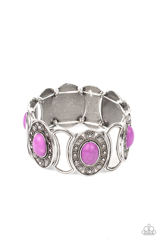 Desert Relic - Purple Stone Bracelet-Paparazzi