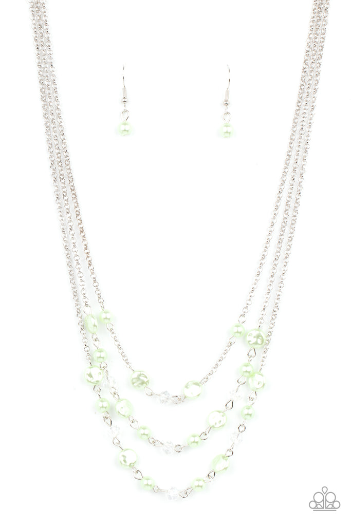 Let The Record GLOW - Green -Paparazzi Necklace - The Sassy Sparkle