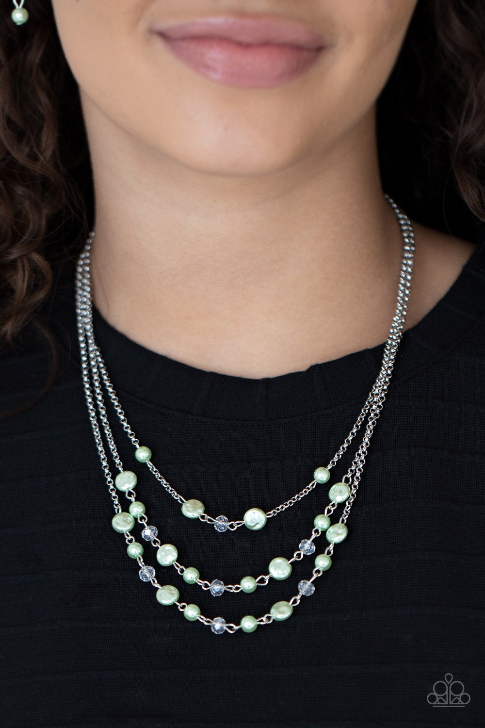 Green pearl deals necklace paparazzi