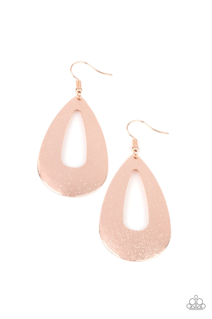 Hand It OVAL! - Rose Gold Earring-Paparazzi