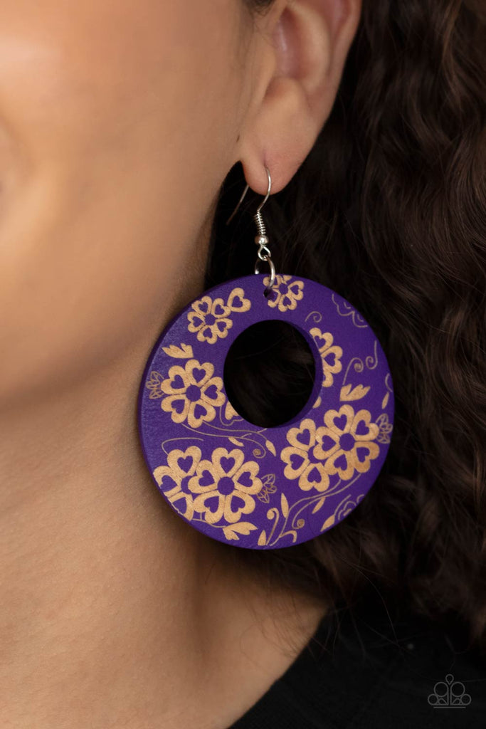 Galapagos Garden Party - Purple Earring-Paparazzi