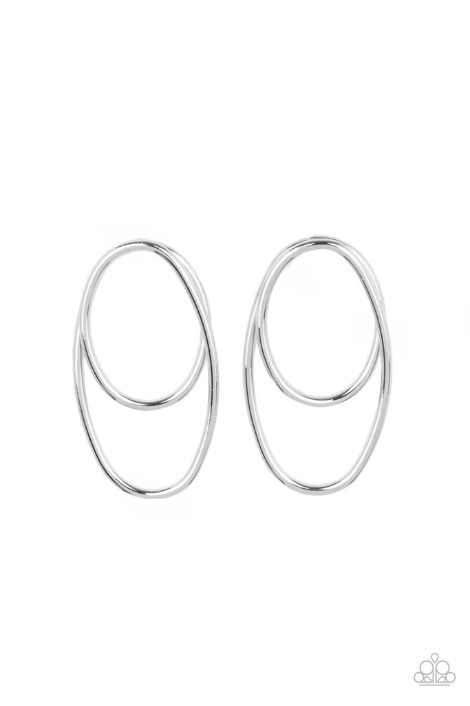 So OVAL-Dramatic - Silver Post Earring-Paparazzi