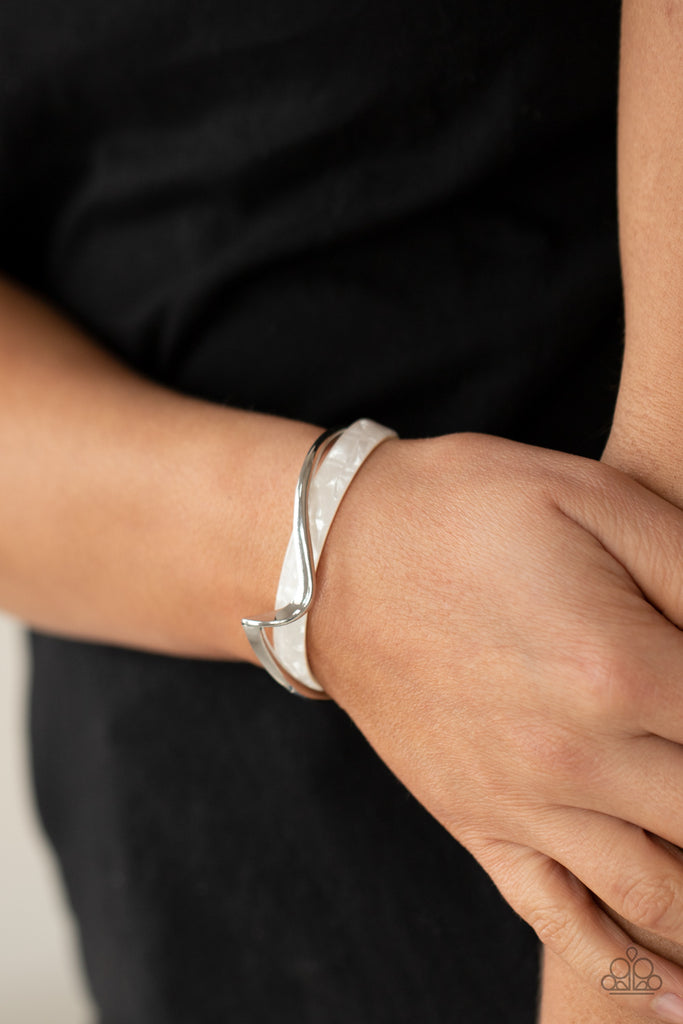 Craveable Curves - White Bracelet-Paparazzi