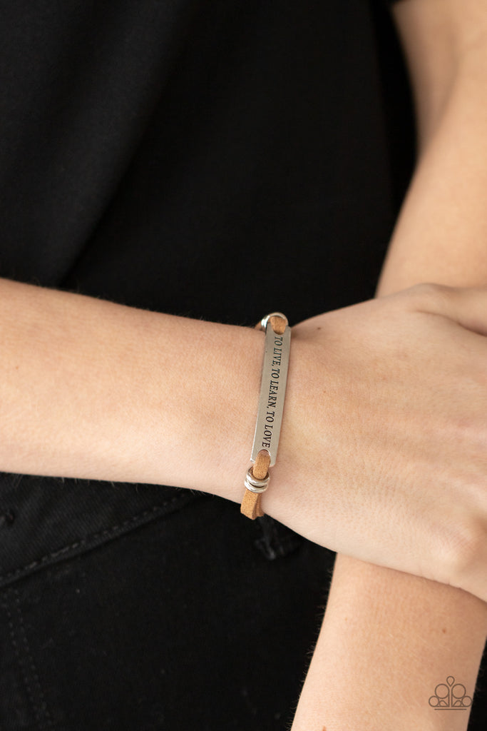 To Live, To Learn, To Love - Brown Urban Bracelet-Paparazzi