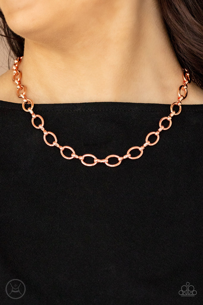 Craveable Couture - Copper Choker Necklace-Paparazzi