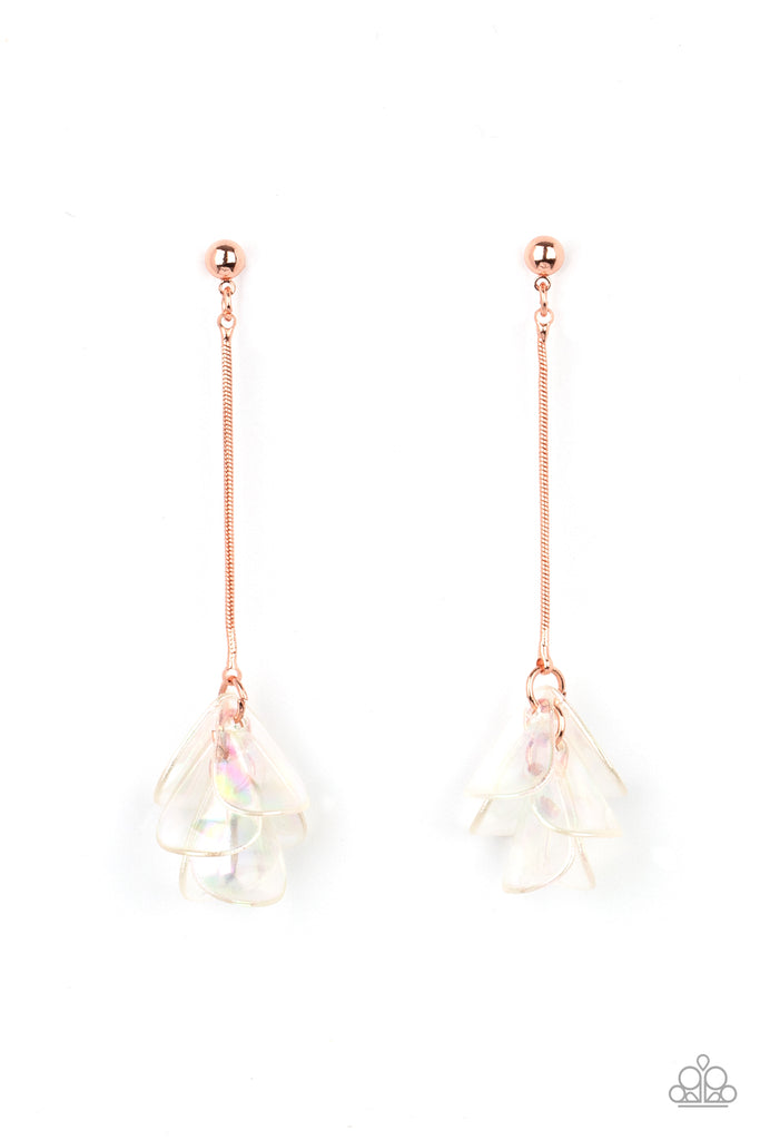 Keep Them In Suspense - Copper Post Earring-Paparazzi