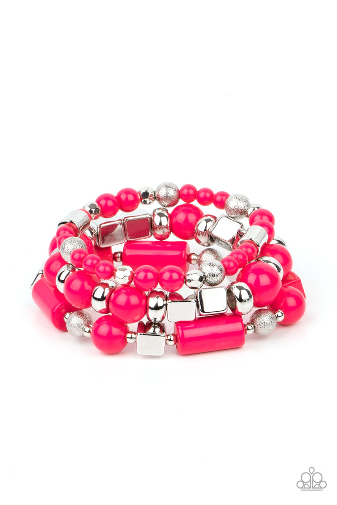 Perfectly Prismatic - Pink Bracelet-Paparazzi - The Sassy Sparkle
