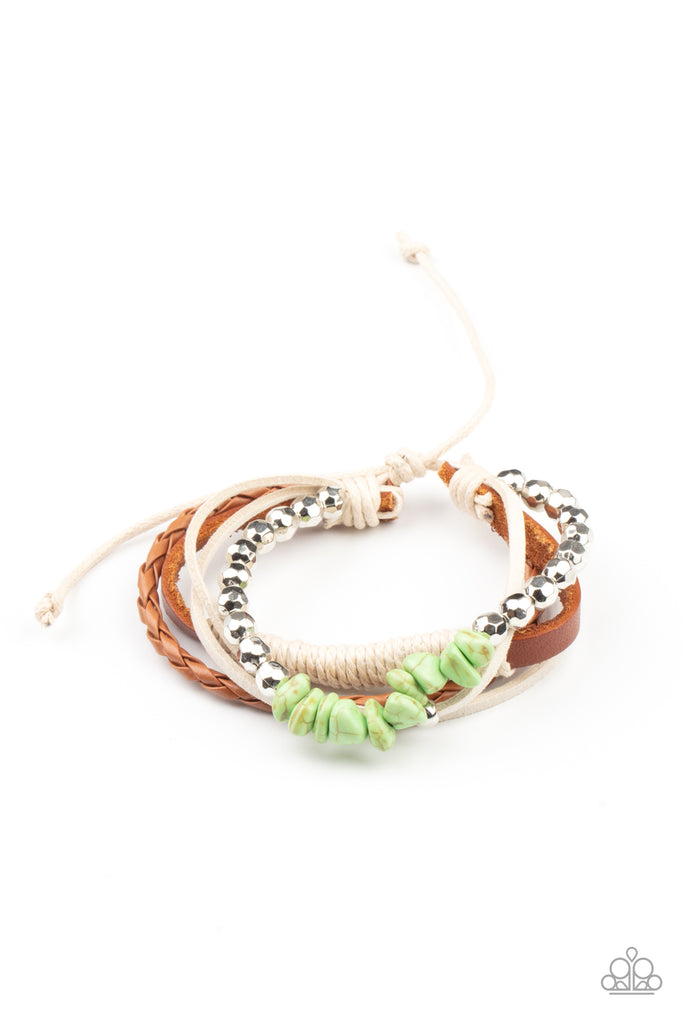 Keep At ROAM Temperature - Green Urban Stone Bracelet-Paparazzi - The Sassy Sparkle