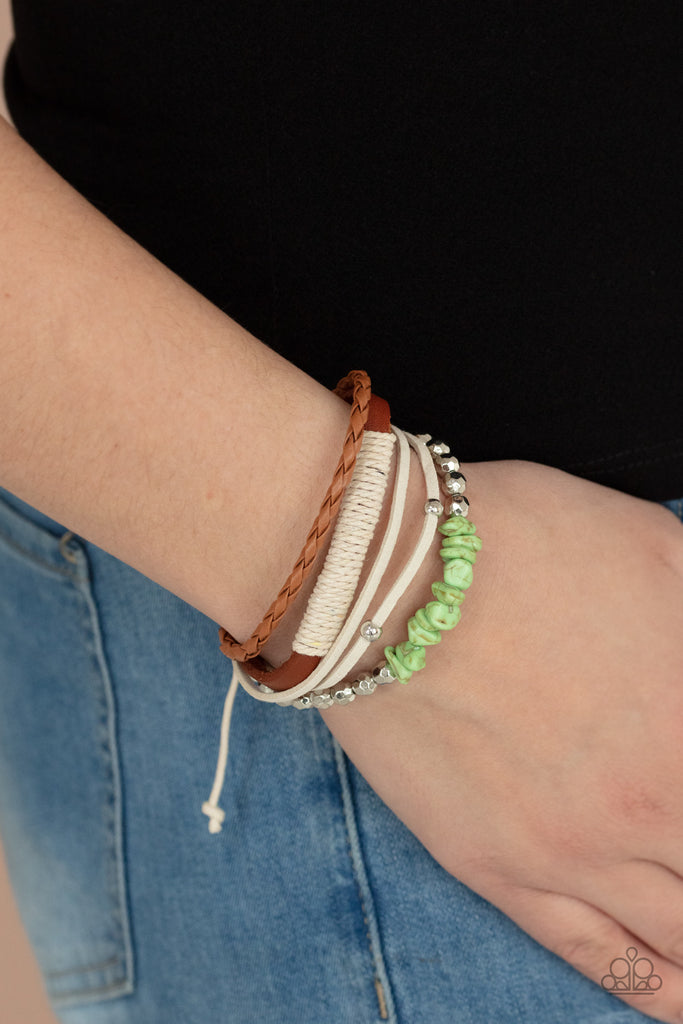 Keep At ROAM Temperature - Green Urban Stone Bracelet-Paparazzi