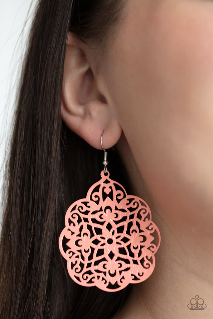 Mediterranean Eden - Orange Earring-Paparazzi