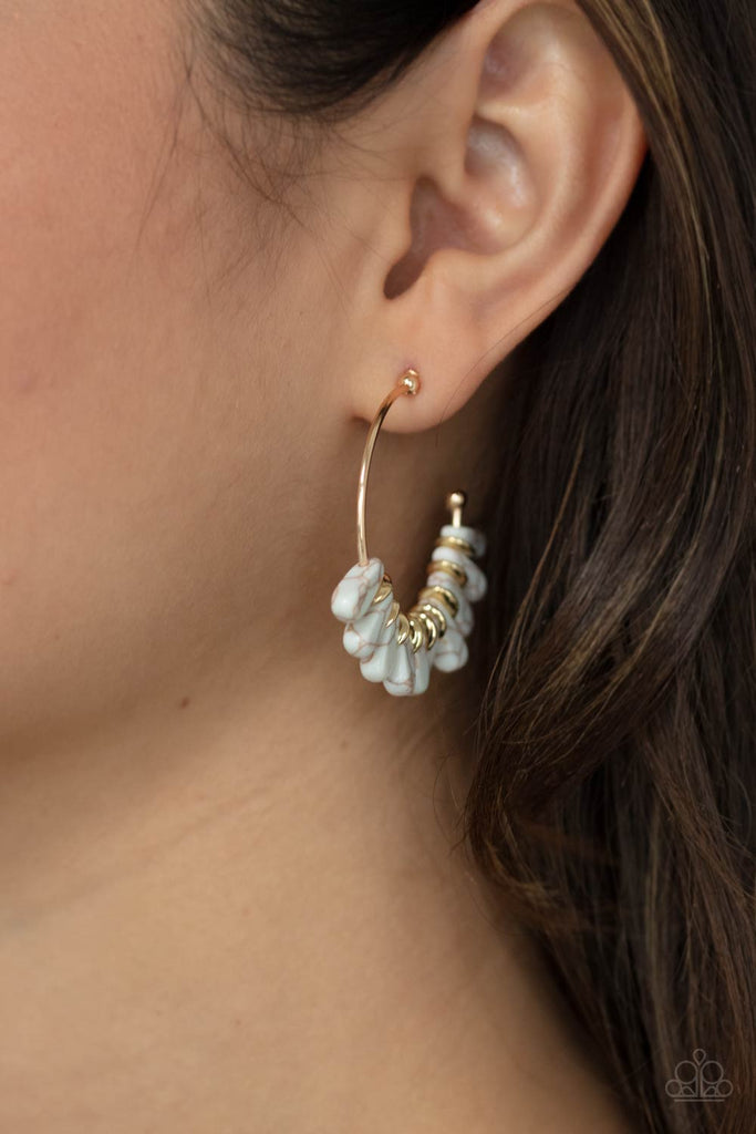 Poshly Primitive - White Earring-Paparazzi