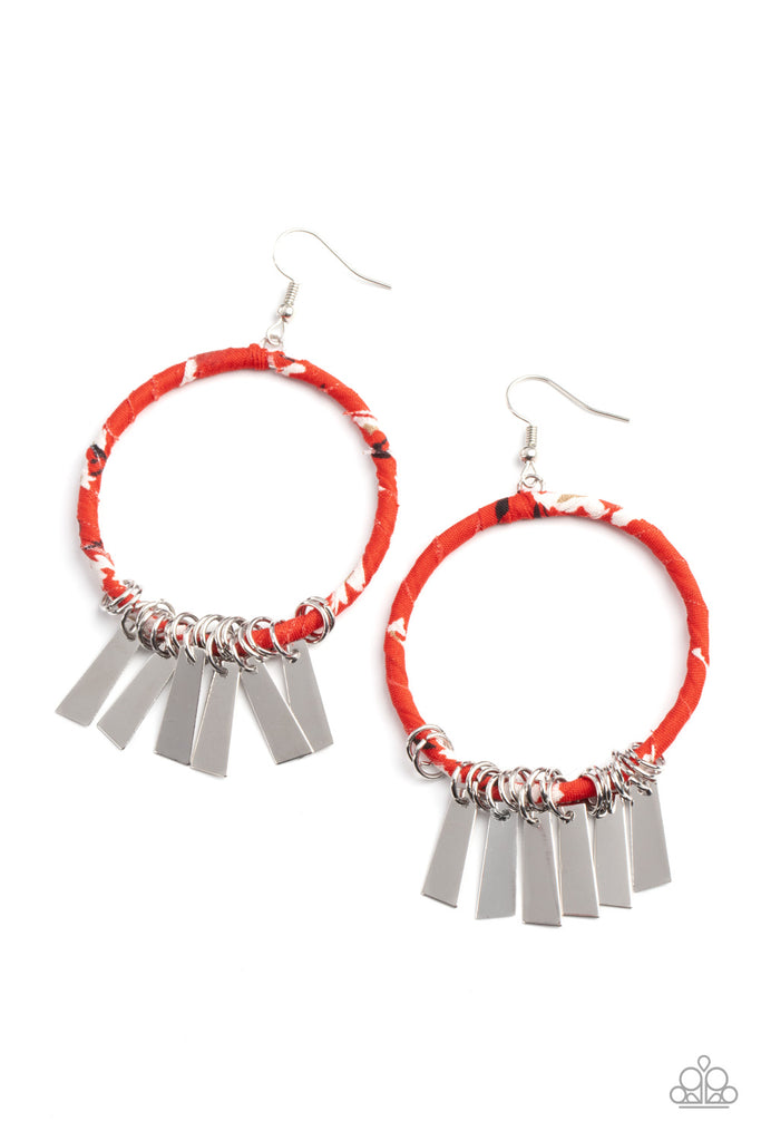 Garden Chimes - Red Earring-Paparazzi