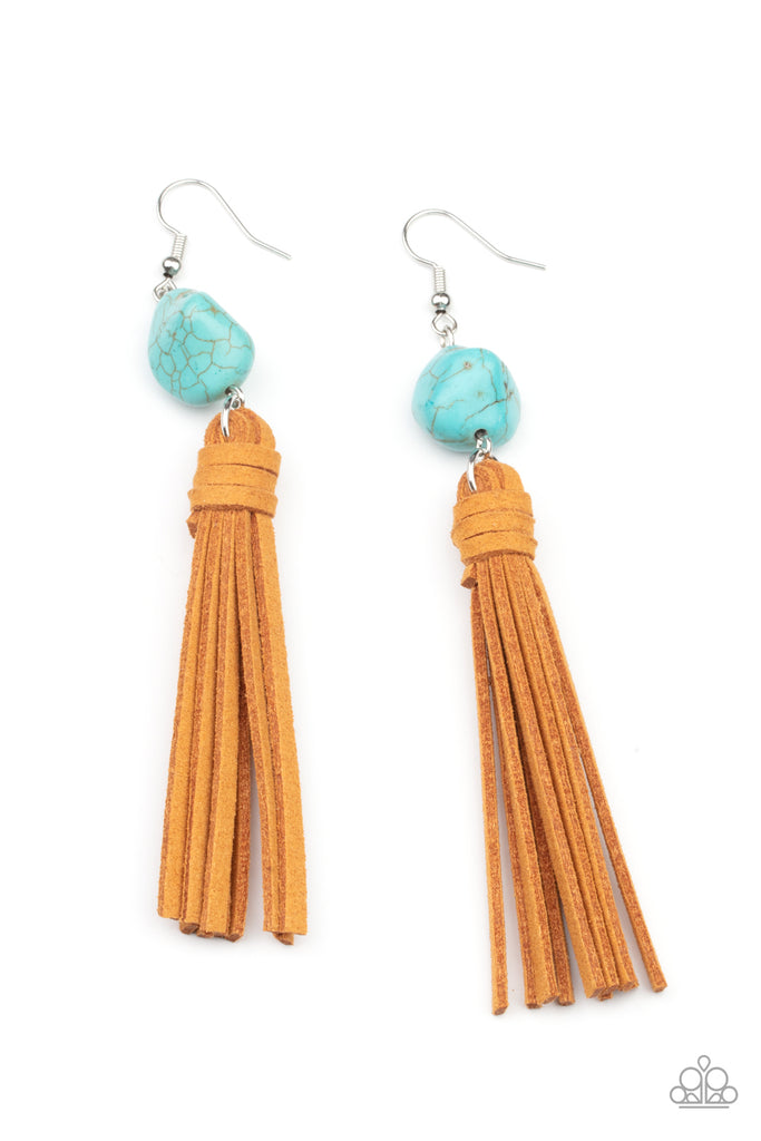 All-Natural Allure - Blue Earrings-Paparazzi
