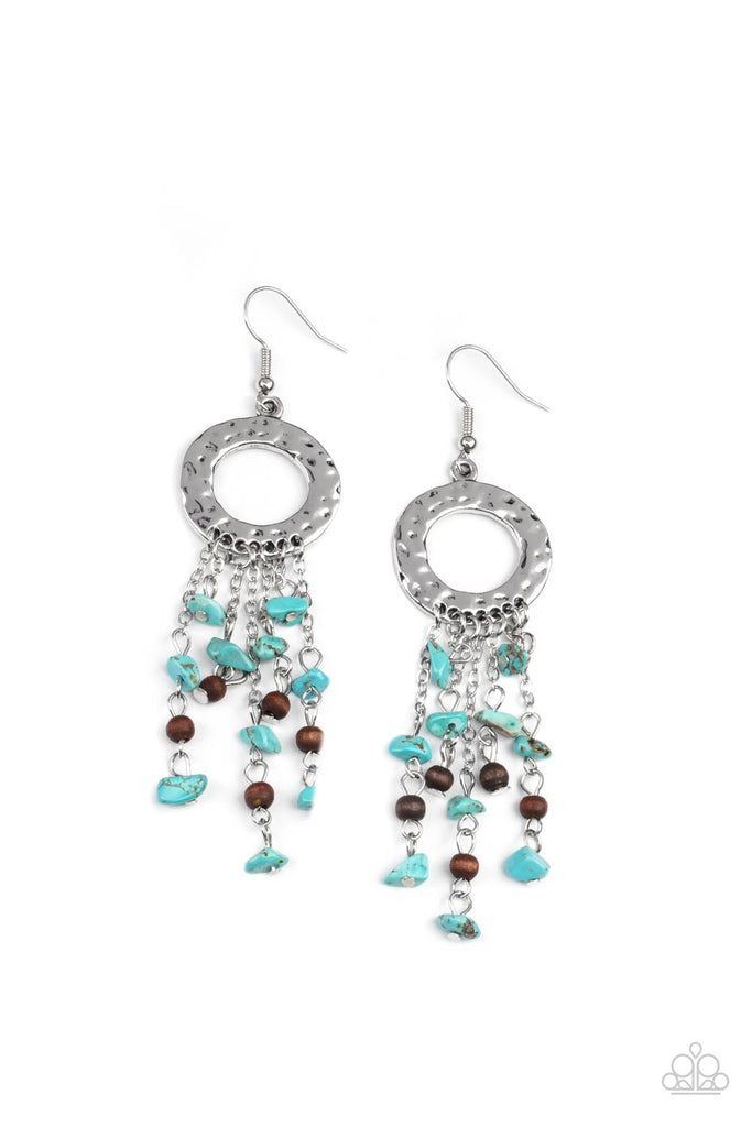 Primal Prestige - Blue Stone Earring-Paparazzi - The Sassy Sparkle