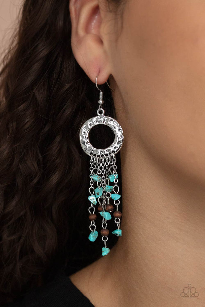 Primal Prestige - Blue Stone Earring-Paparazzi