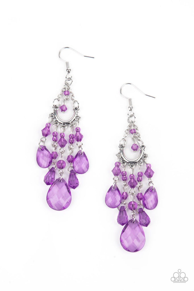 Paid Vacation - Purple Earring-Paparazzi - The Sassy Sparkle